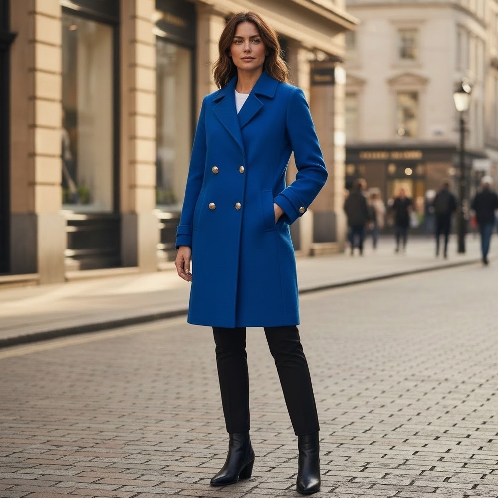 NWOT Ted Baker London Sapphire Blue Trench Coat